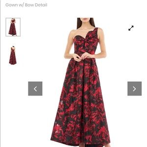 Carmen Marc Valvo One-Shoulder Gown w/ Bow